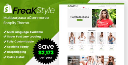 Freak - Fashion Shopify Theme Multipurpose Responsive Template