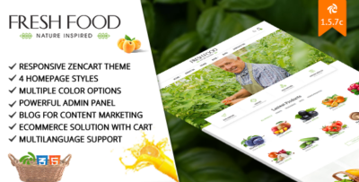 Fresh Food - Zencart Template for Organic FoodFruitVegetables