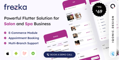 Frezka - All-in-one Salon & Spa Business Solution in Flutter + Laravel v3.1.0