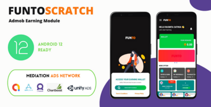 Funto Scratch Card Earning App Admob Mediation with Facebook + Applovin + Unityads