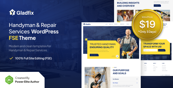 Gladfix - Handyman & Repair Services WordPress Theme Gladfix - Handyman & Repair Services WordPress Theme