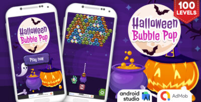 Halloween Bubble Pop - Bubble Shooter Game Android Studio Project with AdMob Ads + Ready to Publish