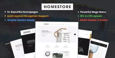 HomeStore - Modern, Minimal & Multipurpose Shopify Theme with Sections