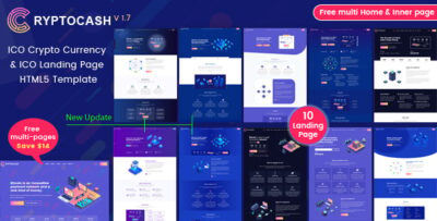 ICO Cryptocash - Cryptocurrency & Bitcoin ICO Landing Page HTML5 Template