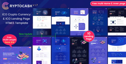ICO Cryptocash – Cryptocurrency & Bitcoin ICO Landing Page HTML5 Template