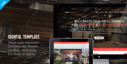 Identiq - One Page Parallax Retina Ready Template