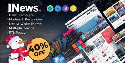 Inews - Modern Responsive Newspaper Template