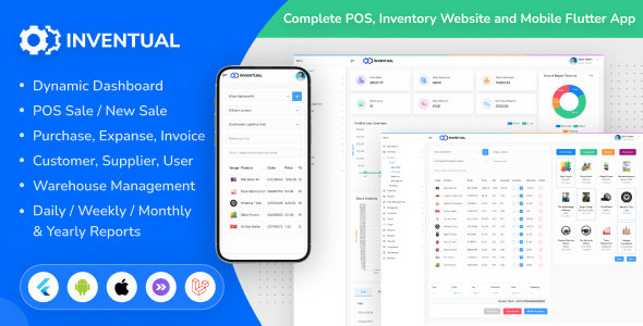Inventual - Complete POS, Inventory Website and Mobile Flutter App Inventual - Complete POS, Inventory Website and Mobile Flutter App