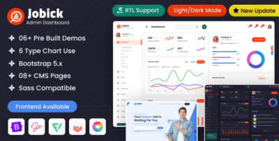 Jobick Job Admin Dashboard Bootstrap 5 Template + FrontEnd