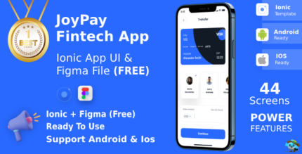 JoyPay ANDROID + IOS + FIGMA UI Kit Ionic Fintech - Finance & Banking App UI Kit