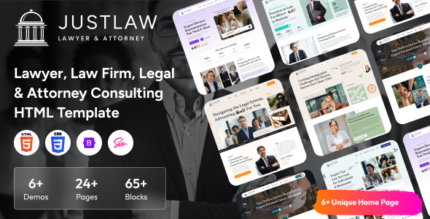 Justlaw - Lawyer, Law firm, Legal & Attorney Consulting HTML Template