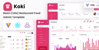 Koki - React (Vite) Restaurant Food Admin Template