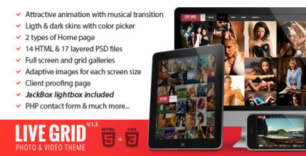 LIVE GRID - Responsive Interactive HTML Portfolio