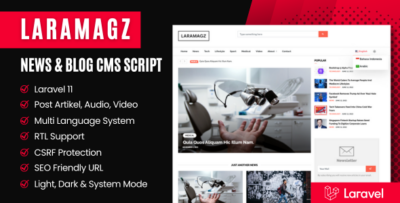 Laramagz - Laravel News & Blog CMS Script