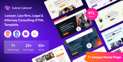 Lawsy - Lawyer, Law firm, Legal & Attorney Consulting HTML Template