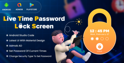 Live Time Password Lock Screen - Screen Locker - Admob - Android App