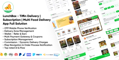 LunchBox - Tiffin Delivery Subscription Multi Food Delivery App Swiggy Clone App Full Solution