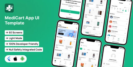MediCart App UI Template Online Medicine Delivery App in Flutter MediCart Pro App Template