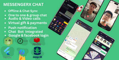 MessengerX Flutter x Node.js Chat Mobile Application with Web