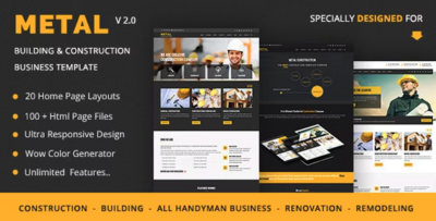 Metal - Mobile Friendly Building & Construction Business HTML Template