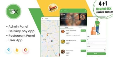 MightyFood Online Food Ordering App with Firebase Backend, AdminRestaurant Panel, Delivery boy app