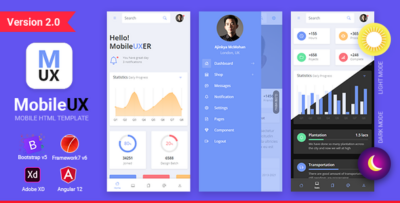 Mobileux Multipurpose HTML Mobile App Template