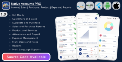 Native Accounts Pro - Full Project Sales Purchase Invoicing GST Ready