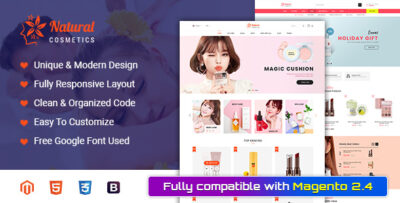 Natural - Cosmetics and Beauty Magento 2 Theme