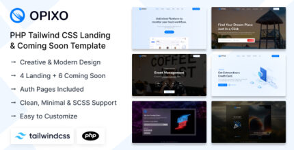 Opixo - PHP Tailwind CSS Landing & Coming Soon Template