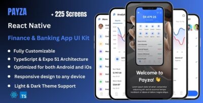 Payza Pro - Finance, Banking, E-Wallet & Online Payment React Native Expo App Ui Kit