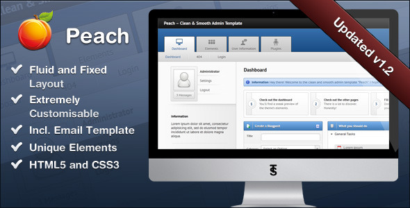 Peach - Clean & Smooth Admin Template Peach - Clean & Smooth Admin Template