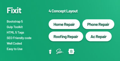 Phone, Computer Repair Shop Website Template Fixit