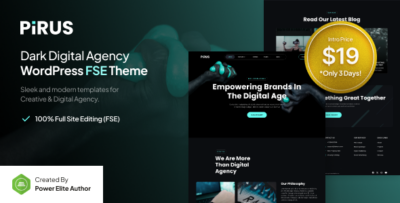Pirus - Dark Digital Agency FSE WordPress Theme