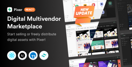 Pixer-React Multivendor Digital Marketplace Template