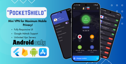 PocketShield VPN v1.0 - Mini VPN for Maximum Mobile Privacy Flutter & Firebase