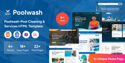 Poolwash - Pool Cleaning & Services HTML Template