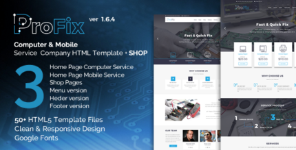 ProFix - Computer & Mobile Phone Repair Service Company + Shop HTML5 TemplateC