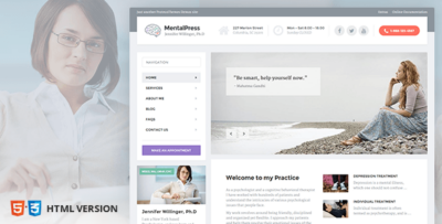 Psychology, Counseling & Medical Website Template - MentalPress
