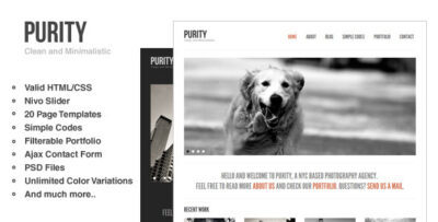 Purity Responsive, Clean, Minimal & Bold Template