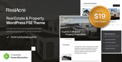 RealAcre - Real Estate & Porperty Full Site Editing WordPress Theme