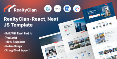 Realtyclan - Real Estate React Next JS Template.