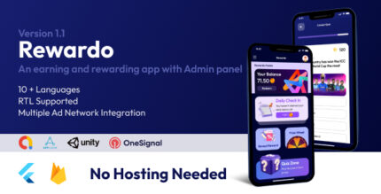 Rewardo Flutter Quiz Rewarding & Earning App for iOS and Android with Admin Panel