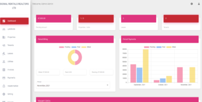 Signal Rentals - Rent Collection, Property, Apartment Invoicing, Tenant and Lease management system.