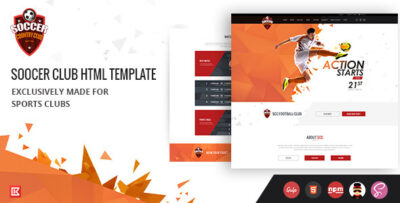 Soccer Club Sports Agency HTML Template