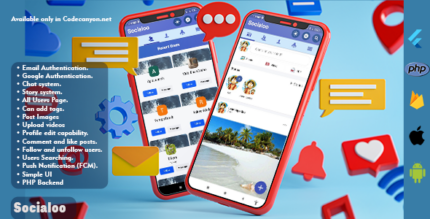 Socialoo - Flutter Facebook Clone with PHP Admin Panel