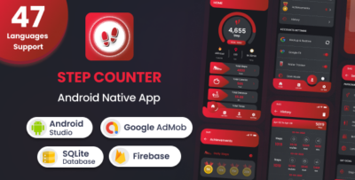 Step Counter - Android Native App (47 Languages)