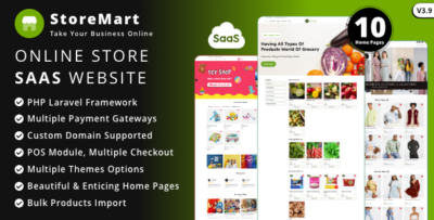 StoreMart SaaS - Online Product Selling Business Website Builder v3.9