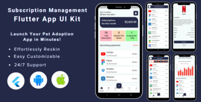 Subscription Management Flutter App UI Kit Template