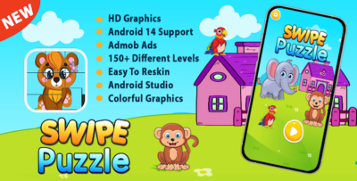 Swipe Puzzle Game For Kids + Ready For Publish + Android