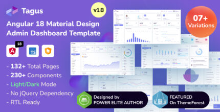 Tagus - Angular 18+ Material Design Admin Dashboard Template